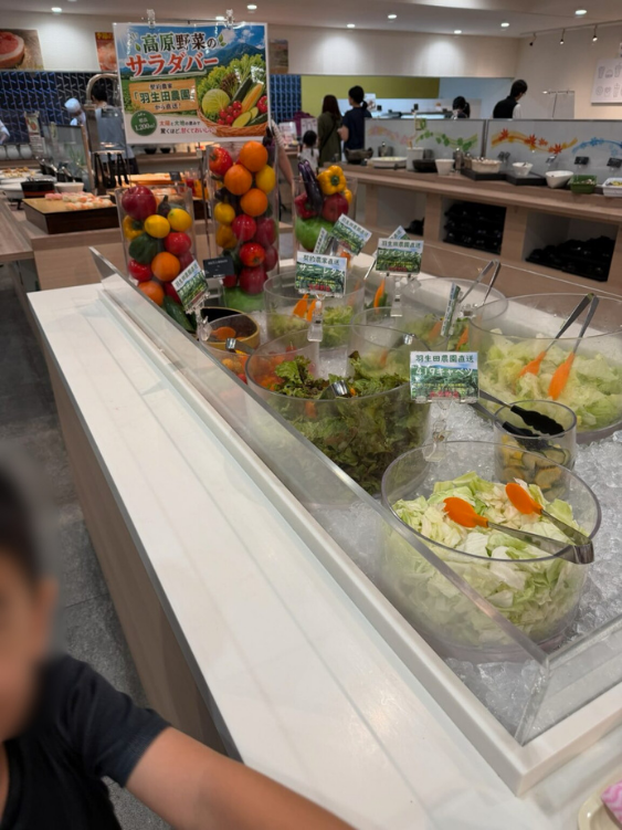 食事処Asamaの高原野菜サラダバーコーナー