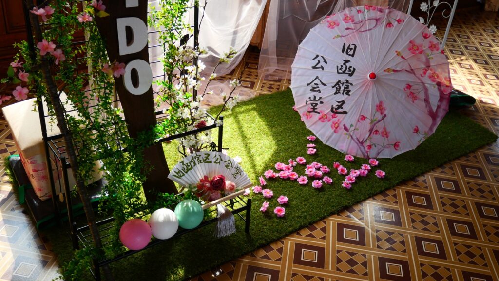旧函館区公会堂館内のフォトスポット装飾